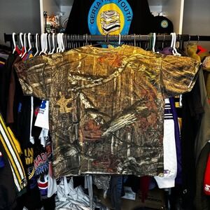 Mossy Oak Full Camo T Shirt XXL Hunting Outdoor Woodland Camouflage Tee